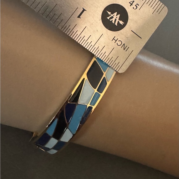 NIB Isabella M Enamel hinge bangle in blue multi - Picture 8 of 9